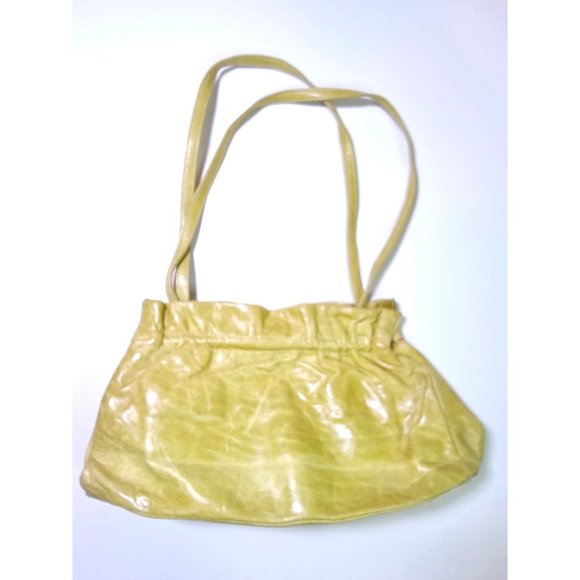 Hobo International Leather Handbag Shoulder Bag, Mustard Color, Magnet Closure - Picture 1 of 7